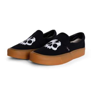 SABA Slip On Skull Black Gum - Sepatu Sneakers Casual Pria Wanita 44
