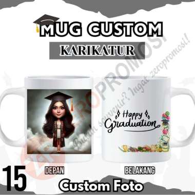 Mug Custom Karikatur Wisuda Desain 15