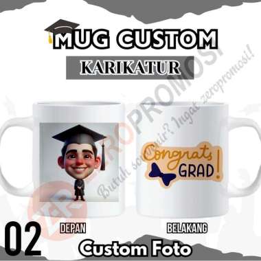 Mug Custom Karikatur Wisuda Desain 2