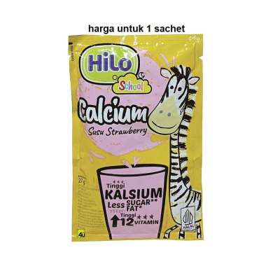 HiLo Calcium SCHOOL - Susu Bubuk Anak - 1 sachet STROBERI