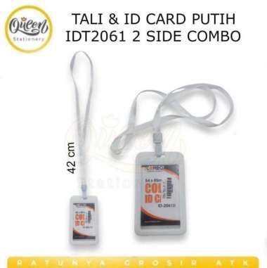 1 PCS TALI & ID CARD IDT2061 2 SIDE COMBO / GANTUNGAN TALI ID CARD COMBO PUTIH