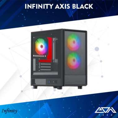 Casing INFINITY AXIS Black Include 3 Fan PC Gaming Case | M-ATX Packing standar