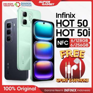 Infinix Hot 50i 6/128 GB RAM 6 ROM 128 GB 6GB 128GB HP Smartphone Android Hot 50i 6/128GB Sleek Blac