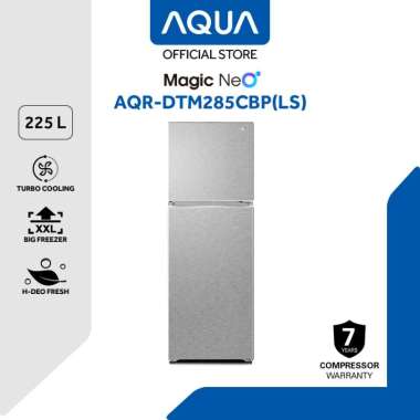 AQUA Elektronik AQR-DTM285CBP(LS) Kulkas 2 Door 225L - Turbo cooling - Light Silver