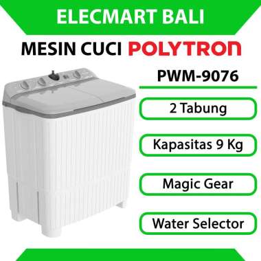 Mesin Cuci 2 Tabung 9 Kg Polytron PWM-9076