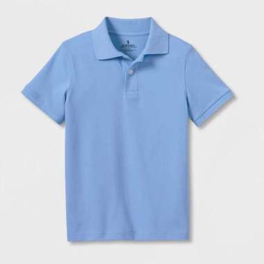 Jemssky Polo Shirt Basic Polo Lengan Pendek Shirt Polo Unisex polos Biru Muda L