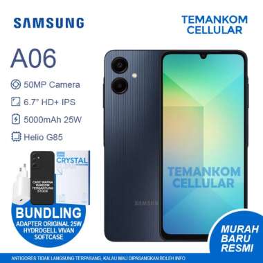 Samsung A06 8GB RAM Baru Murah 4+4 Extend ram 4/128 4GB 128GB Garansi RESMI SEIN Black+Full