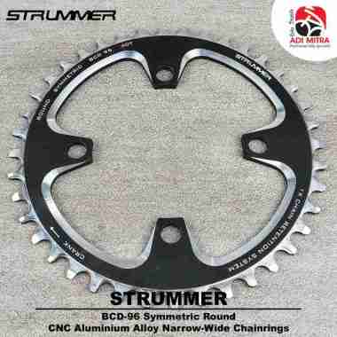 Strummer CNC Aluminium Alloy Narrow-Wide Chainring BCD-96 Symmetric Round / Simetris Bulat 40T