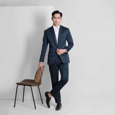 GOLDY OUTFIT - Setelan Jas & Celana Formal Pria - HITAM-MERAH-ABU-NAVY Biru XXXL
