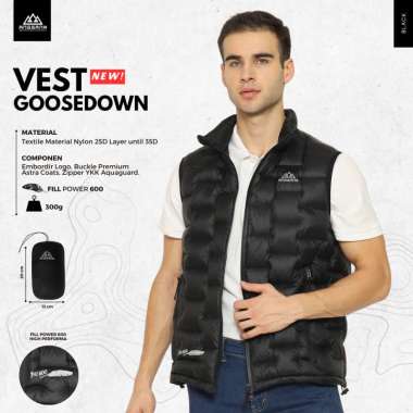 Rompi Bulu Angsa Angsana Goose Down Hangat dan nyaman dipakai 100% Bulu Angsa Size XXL Black