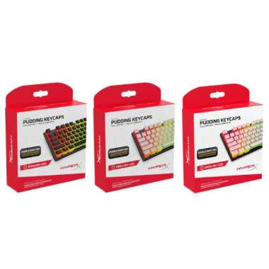 HyperX Pudding Keycaps PBT - Material Double Shot Keyboard Full Key Set (Pink/Black/White) Pink