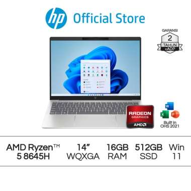 Laptop HP Pavilion Plus 14-ey0016AU Ryzen 5 Radeon 16GB RAM 512GB AMD 14-ey0016AU Silver