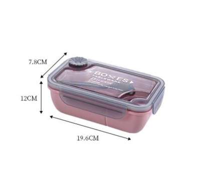 Lunch Box Kotak Makan Set Bekal Makan 2 Sekat Tempat Bekal Makan Anti Tumpah Free Sendok Garpu SEKAT