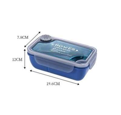 Lunch Box Kotak Makan Set Bekal Makan 2 Sekat Tempat Bekal Makan Anti Tumpah Free Sendok Garpu SEKAT