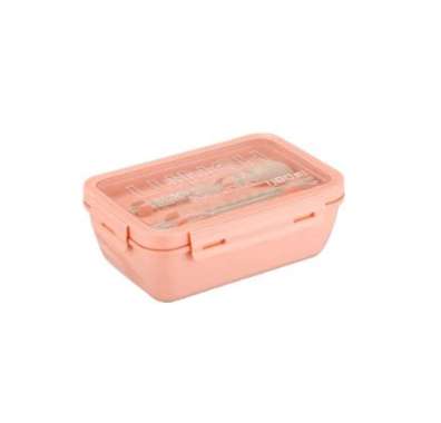 Lunch Box Kotak Makan Set Bekal Makan 2 Sekat Tempat Bekal Makan Anti Tumpah Free Sendok Garpu POLOS