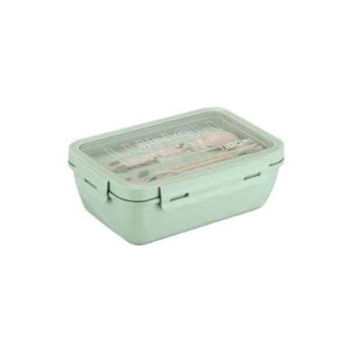 Lunch Box Kotak Makan Set Bekal Makan 2 Sekat Tempat Bekal Makan Anti Tumpah Free Sendok Garpu POLOS