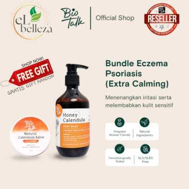Biotalk Bundle Eczema Psoriasis - Extra Calming | No SLS/SLES | Steroid Free | Sabun Mandi Cair Natu
