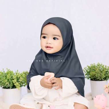 Jilbab Instan Bergo Non Pad Anak Inara Jersey By Kalishaofficial DARK GREY