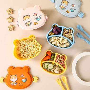 Kotak Bento Lunch Box Karakter Lucu Kotak Makan Siang Anak Bpa Free Tempat Bekal Animasi Anti Tumpah