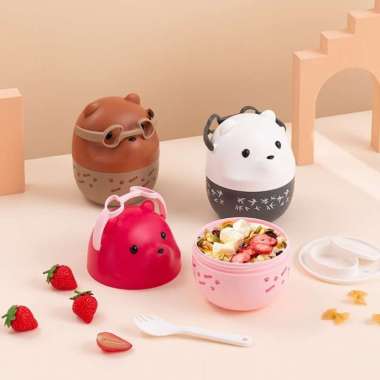 Kotak Bento Lunch Box Karakter Lucu Kotak Makan Siang Anak Bpa Free Tempat Bekal Animasi Anti Tumpah