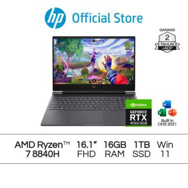 Victus Laptop Gaming HP AMD Ryzen 7 RTX 16GB RAM 1TB SSD W11 Home RTX407016GB/1TB White