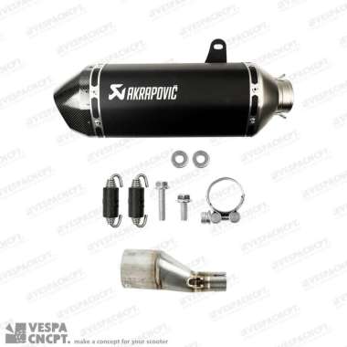 Knalpot Exhaust Akrapovic Black Slip On Vespa Gts 150 Iget 4V