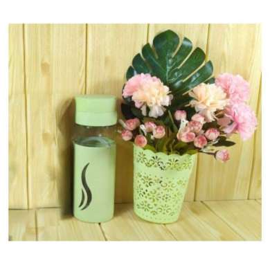Botol Minum Kaca Lapis Karet Motif Lucu Tumbler Kaca Botol Minum Sport Motif Cover Plastik 750ml 891