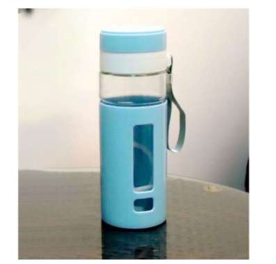 Botol Minum Kaca Lapis Karet Motif Lucu Tumbler Kaca Botol Minum Sport Motif Cover Plastik 750ml 891