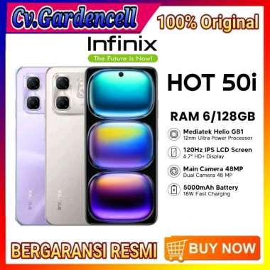 Infinix Hot 50I Ram 6/128Gb Garansi Resmi SLEEK BLACK
