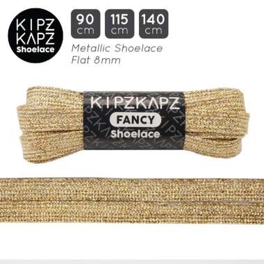 KIPZKAPZ X3 Tali Sepatu Pipih / Flat Metallic Shoelace [8mm] 115 cm