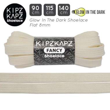 KipzKapz X5 Flat Tali Sepatu [8 mm] 115 cm Glow in the Dark - White
