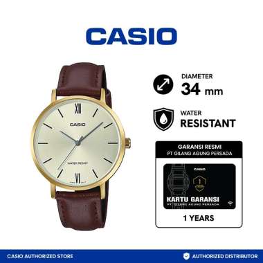 CASIO LTP-VT01GL-9BUDF General Jam Tangan wanita Brown Gold