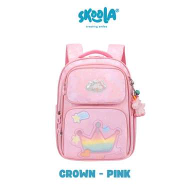 Skoola Tas Sekolah Anak SD Perempuan Ransel Korea Lucu - Crown CROWN PINK