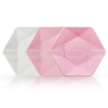 PRUMU Piring Saji Melamin 8 inch - Piring Aesthetic - Piring Segi Enam - Piring Saji - P4109 Pink Wa