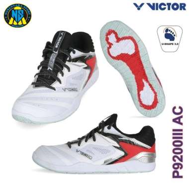 Sepatu Badminton VICTOR Player Wide P9200 III / P 9200 III AC White Black
