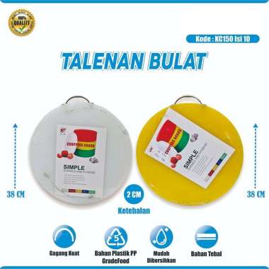 Talenan Plastik Kotak Warna Warni Besar Foodgrade Cutting Board Talenan Tebal BULAT RANDOM 38CM