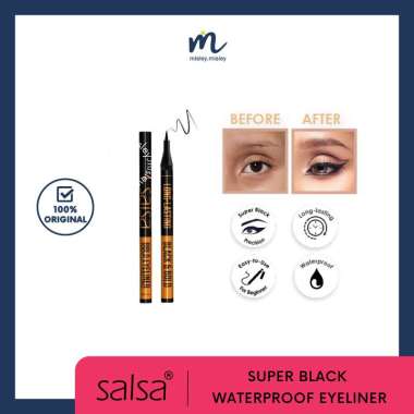 SALSA Bold Eyeliner - Super Black Waterproof Pen Eyeliner Hitam - Salsa Eyeliner