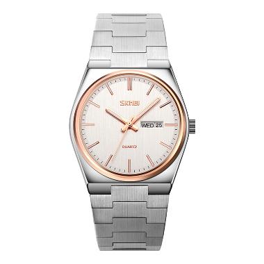Jam Tangan Pria SKMEI 9288SIRGSI Men Silver Dial Stainless Steel Strap