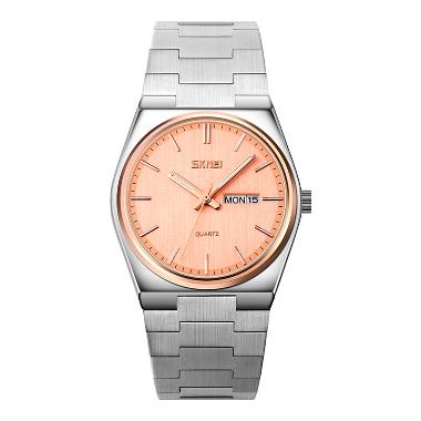 Jam Tangan Pria SKMEI 9288SIRGRG Men Rose Gold Dial Stainless Steel Strap