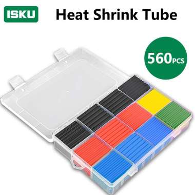 ISKU Heat Shrink Kabel Bakar Berwarna 560PCS Heat Shrink Tube Isolasi Bakar Kabel Selang 560pcs