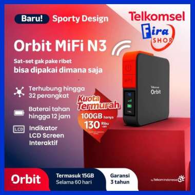 Telkomsel Orbit Mifi N3 HKM M23 Pro Layar Interaktif Free Kuota Garansi Resmi