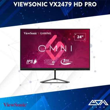 ViewSonic VX2479 HD PRO Gaming Monitor (24"/FHD/IPS/165Hz/1ms/2xHDMI) Packing kayu