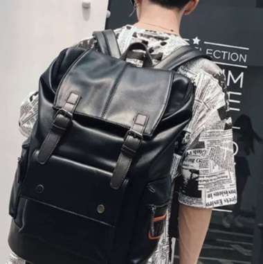 Tas Kulit Tas Premium Tas Ransel Pria Ransel Kulit Leather Hitam