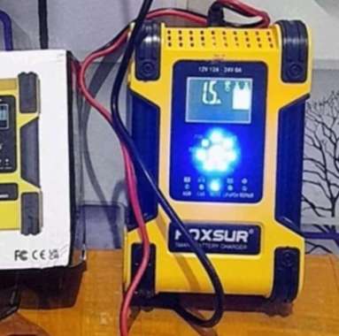 Cas Aki Mobil Motor Cas Aki Besar Casan Aki LCD Smart Auto Merah