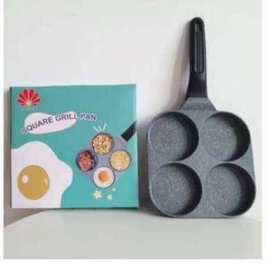 Panci Penggorengan Bentuk 4 Lubang Hitam Non Stick Wajan Teflon Telur Pancake Frypan Anti Lengket GG