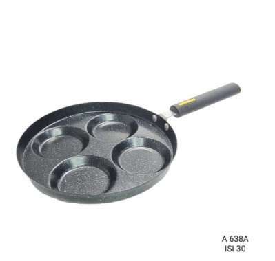 Panci Penggorengan Bentuk 4 Lubang Hitam Non Stick Wajan Teflon Telur Pancake Frypan Anti Lengket SE