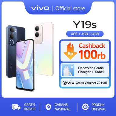 [NEW LAUNCH] vivo Y19S (4/64) - 50 MP AI Camera, 5500mAh+15W FlashCharge, SGS Drop Resistance, IP64 