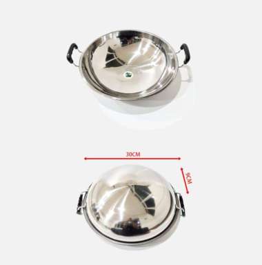 Wajan Kuali Wajan Penggorengan Wokpan Wajan Hitam Enamel Teflon Anti Lengket Wajan Kuping 30CM TEBAL