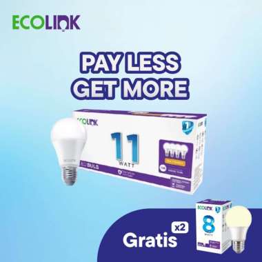 Ecolink [ Beli 4 Dapat 6 ] Lampu Bohlam Multipack LED Bulb 11W Putih Cool Day Light
