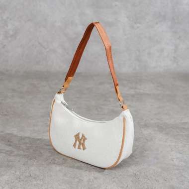 Tas MLB NY BROWN MONOGRAM WHITE SS24 HOBO BAG 100% ORIGINAL 24X13X7CM